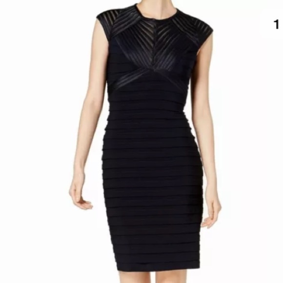 Betsy & Adam Dresses & Skirts - NWT Navy Illusion Open Back Cocktail Midi Dress 4P